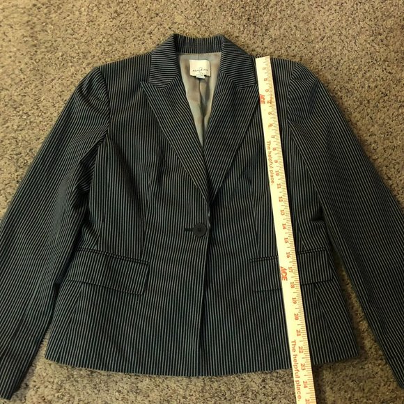 Anne Klein Blazer Womens 10 Used Pinstripe - Picture 14 of 16